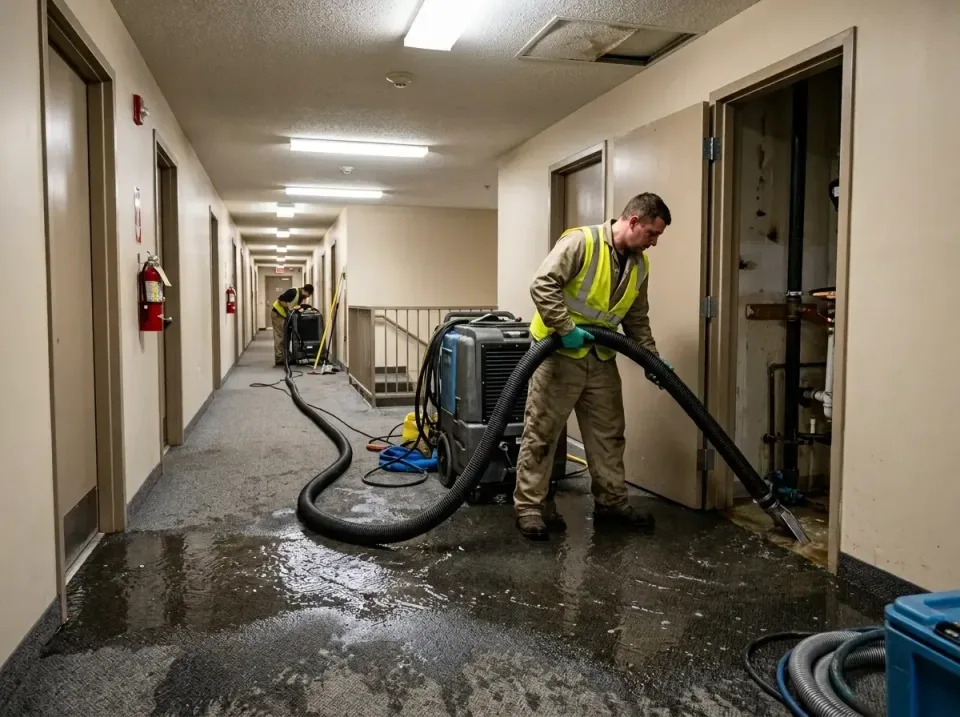 multi-unit-apartment-hallway-f-005 — frequently asked questions, Emergency Burst Pipe Water Extraction & Removal in Mahtomed…